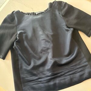 Cedric Charlier x Aeffe Midnight Blue Wool & Satin Women's Top